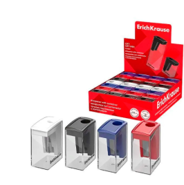 Точилка 1 отверстие с контейнером ErichKrause City Mini, Classic,  микс, 10343492