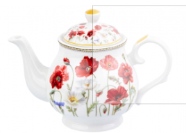 Чайник 380 мл 17*10*12 см "Маки" NEW BONE CHINA