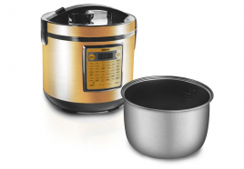Мультиварка Centek CT-1495 Black золото 900Вт, 5.0л, 42 программы + Мультишеф