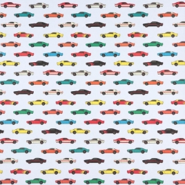 Бумага крафтовая белая «Гоночные машинки», 50 x 70 см 10175194