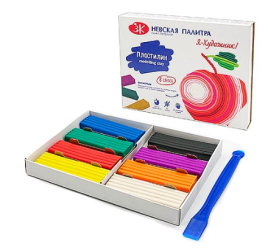 Пластилин " Я- Художник! "  8цв 160г со стеком, картонная упаковка