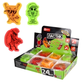 Ластик " Феникс " Ассорти (пицца, инопланетянин, хот-дог) 40*39*10мм, ПВХ, картонный дисплей