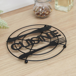 Подставка под горячее Доляна Cusine+, 18×17,9×1,2 см, цвет чёрный
