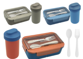 Ланч-бокс со стаканом " KWELT " Lunch box ассорти (без возможности выбора дизайна), стакан с крышкой