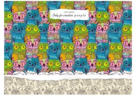 Скетчбук А5 40л., "Цветные совы", 100 г/м2, Проф-Пресс, скрепка, ламинация, жёсткая подложка, белый 