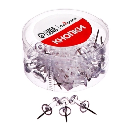 Кнопки силовые прозрачные 50 штук в пластиковой коробке   10771135