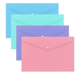 Папка-конверт на кнопке А4 ErichKrause Diagonal Pastel, непрозрачная, микс 50322 4732320