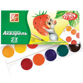 Акварель " Луч " ZOO 12цв без кисти, картонная упаковка
