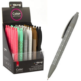 Ручка шариковая на масляной основе Yalong, 0,7 мм, синяя, игольчатый наконечник, автоматическая, кру