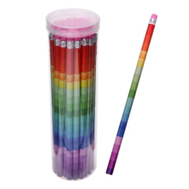 Карандаш чернографитный с ластиком НВ Радуга   5465257