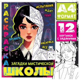 Раскраска "Загадки мистической школы", А4, 16 стр. 9903439
