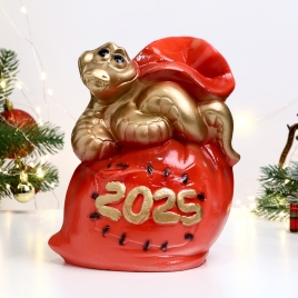 Копилка "Змея в мешке" 21х18х23см, золото 10786627
