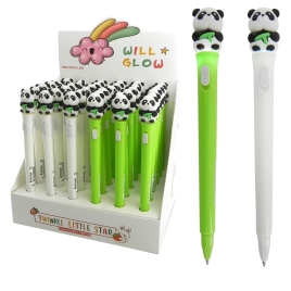 Ручка подарочная шариковая Alingar, " Панда ", 0,7 мм, синяя, с подсветкой,  круглый, цветной, пласт