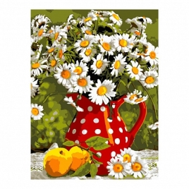 Картина по номерам " Lori " 40*50см Ромашки, состав набора: основа на картоне с контуром, акриловые