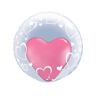 УЦЕНКА_Шар полимерный 24" 1202-1360 "BUBBLE  DECO"сердца элегантные, прозрачный Q   2872431