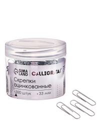 Скрепки 33мм оцинкованные в пластиковой тубе 300 штук   10771186
