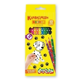 Карандаши цветные деревянные Лапки 12цв " Каляка-Маляка " 6М круглые, картонная упаковка, европодвес