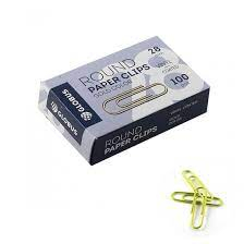 Скрепки " Глобус " 28мм цветные (золотые) 100шт