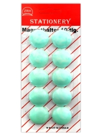 Набор магнитов " KWELT " для доски 10шт 30мм Мятные, картонный блистер, европодвес, 10317120/181223/