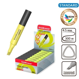 Маркер текстовыделитель ErichKrause Visioline V-17 Mini, чернила желтый 9380550