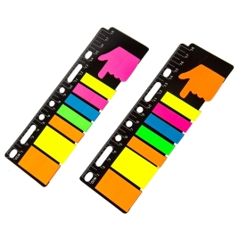 Флажки-закладки с клеевым краем, Alingar, "Линейка 18 см", 5 цв. по 20 л., 2 шт. - 25 * 45 мм, 5 шт.