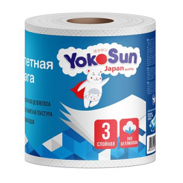 Туалетная бумага YokoSun, трехслойная, 400 м (10 рул * 40 м) уп6
