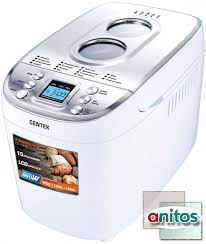 Хлебопечка Centek CT-1415 (бел/сталь) 1500 г БОЛЬШОЙ ОБЪЁМ, 860Вт, 15 программ, таймер, LCD, окошко