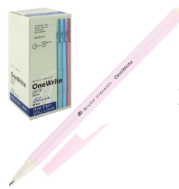 Ручка шариковая " Bruno Visconti " OneWrite Zefir, синяя 1,0мм, цвет корпуса ассорти, одноразовая, к