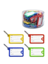 Брелок для ключей " KWELT " с информационным окошком двусторонний 4,5*2,5см, цвет - ассорти (красный