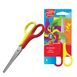 Ножницы " Artberry " Mini 12,5см пластиковые ручки, безопасные закругленные лезвия, ассорти, блистер
