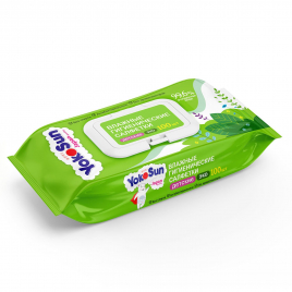 Влажные гигиенические салфетки детские YokoSun Eco,100 шт. уп24