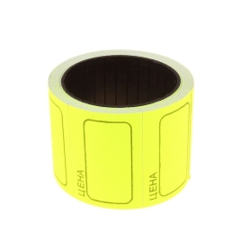 Ценники 6 роликов,в 1ролике 120шт ценники самоклеящиеся 25*35мм желтые 651575