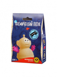 Игрушки в наборе ТМ "Космический песок" голубой + формочка 150 г. Пакет.