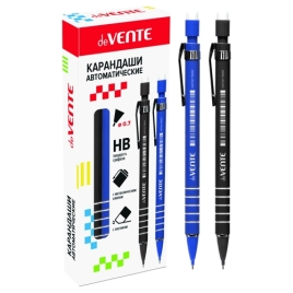 Карандаш механический " deVente " 0,7мм, НВ, ластик, ассорти, картонная упаковка