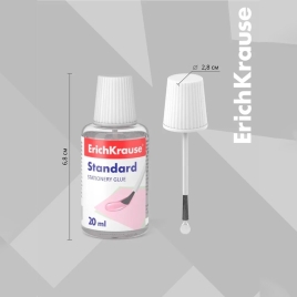 Клей канцелярский 20мл ErichKrause "Standard" с кисточкой 48706 5188498
