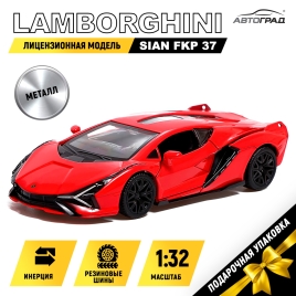 Машина металлическая LAMBORGHINI Sian FKP 37, 1:32, открываются двери, инерция, цвет красный 9170906