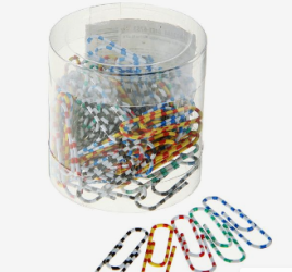 Скрепки 28мм цветные зебра пластик 80 шт в пласт кор 1403944