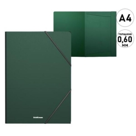 Папка на резинках " Erich Krause " А4 Matt Classic зеленая, толщина -30мм, пластик -0,6мм, текстура