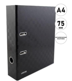 Папка-регистратор А4 " deVente " разборная 75мм Total black, черная, матовый ламинированный картон,