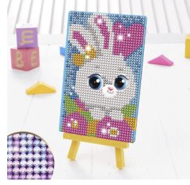 Алмазная мозаика для детей "Зайка"+ емкость, стержень с клеевой подушечкой   3572060