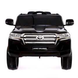 Электромобиль TOYOTA LAND CRUISER, EVA колеса, кожаное сидение, цвет черный   9304891