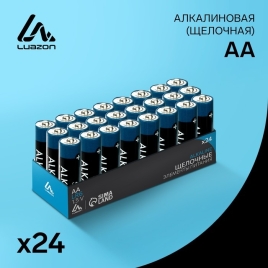 Батарейка алкалиновая (щелочная) Luazon, AA, LR6, набор 24 шт   5524278