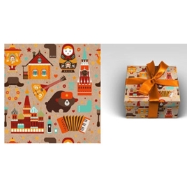 Упаковочная бумага " Миленд " 70*100см 10 листов Россия, в рулоне, 90г/м2