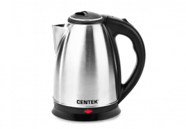 Чайник Centek CT-0035 (матовый) металл 1,5л, 2000W, хромированная вставка на крышке
