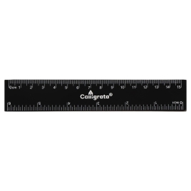 Линейка 15 см пластик черная    5471912