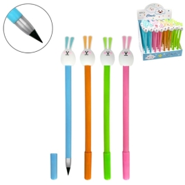 Карандаш вечный " KWELT " HB, Rabbit, корпус-пластиковый, прорезиненный наконечник- кролик, ассорти