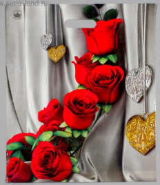 Пакет "Цветы страсти", полиэтиленовый, с вырубной ручкой, 45х38 см, 60 мкм 785207