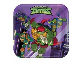 Тарелки Черепашки-Ниндзя TMNT, Квадратные 17см/8шт