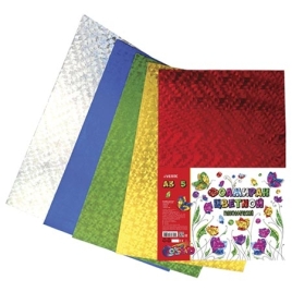 Фоамиран " deVente " БОЛЬШОЙ ФОРМАТ А3  5л 5цв 2мм голографический, пластиковый пакет, европодвес, 1