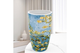 Ваза 1,5 л 12,5*9,5*22 см "Цветущий миндаль" NEW BONE CHINA
